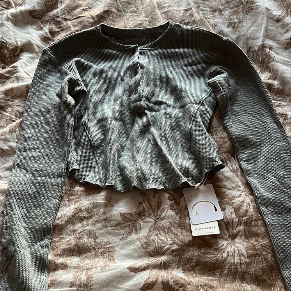 Gray Long Sleeve Top